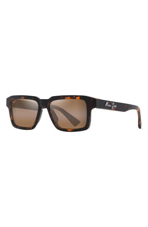 Shop Maui Jim Kahiko 53mm Polarizedplus2® Gradient Square Sunglasses In Matte Dark Havana