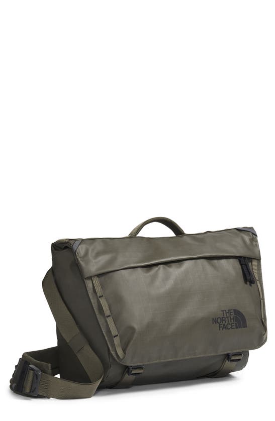 The North Face Base Camp Voyager Messenger Bag In New Taupe Green/ Tnf Black