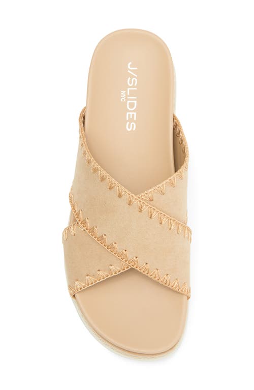 J/slides Nyc Jslides Whipstitched Platform Sandal In Sand