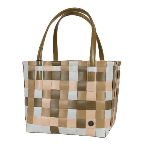 Shop Handed By Color Block Recycled Tote Bag In Khaki Mix