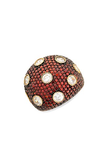Suzy Levian Pavé Cubic Zirconia Ring In Red