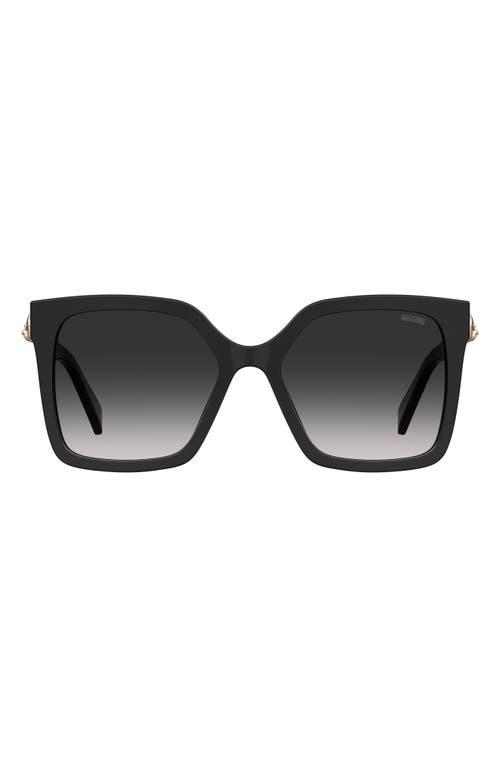 Moschino 55mm Gradient Square Sunglasses in Black/grey Shaded at Nordstrom