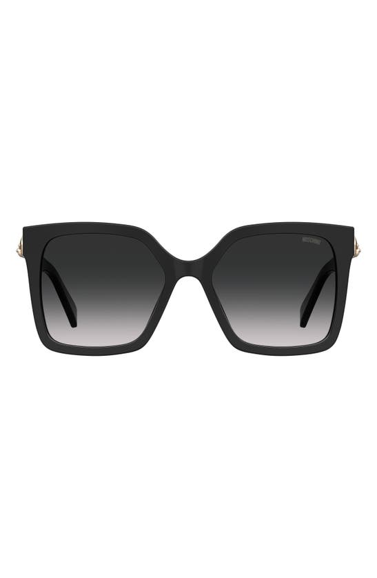 Shop Moschino 55mm Gradient Square Sunglasses In Black/ Grey Shaded