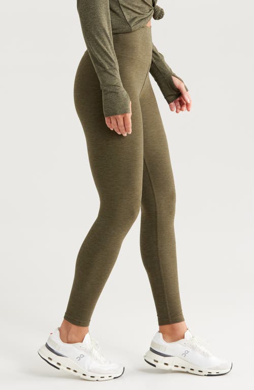 Shop Zella Renew Mélange High Waist Leggings In Olive Night Melange