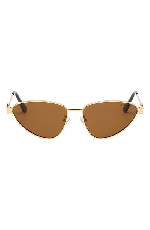 Fifth & Ninth Jasmine 58mm Polarized Cat Eye Sunglasses in Gold /Brown 