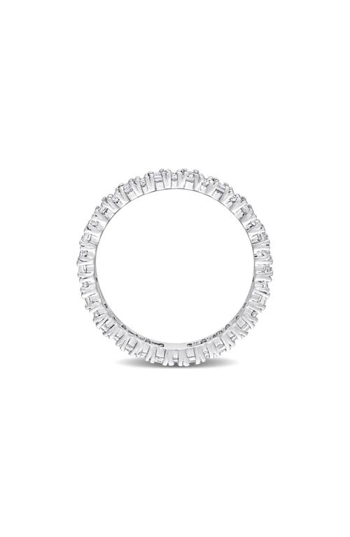 Delmar Sterling Silver Lab Created Moissanite Eternity Ring In Silver