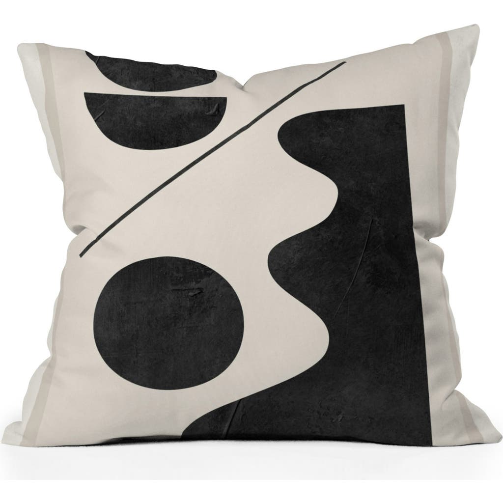 Deny Designs Modern Abstract Print Throw Pillow In Black White