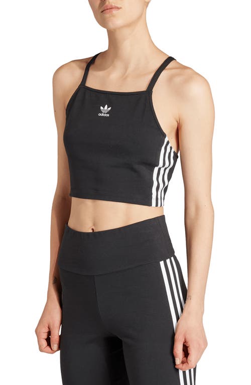 Shop Adidas Originals Adidas Adicolor 3-stripes Crop Tank Top In Black