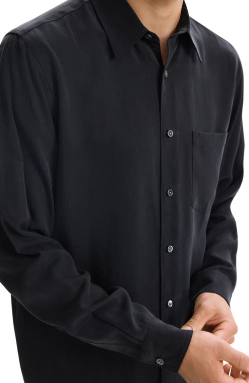 Theory Noll Np.fluid Long Sleeve Button-up Shirt In Black - 001