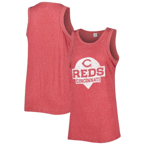Women's Soft as a Grape Red Cincinnati Reds Tri-Blend Tank Top