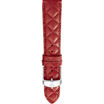 Michele 1m Quilted Leather Strap Watch