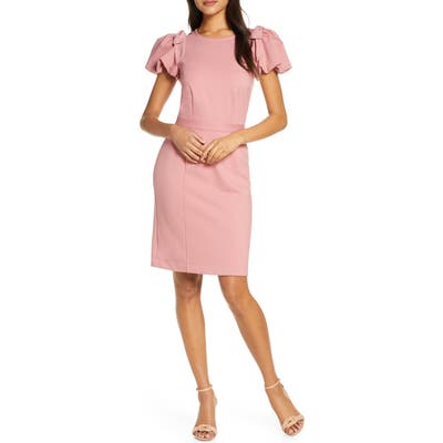 Rachel Parcell Bow Shoulder Detail Sheath Dress, Pink (Nordstrom Exclusive)