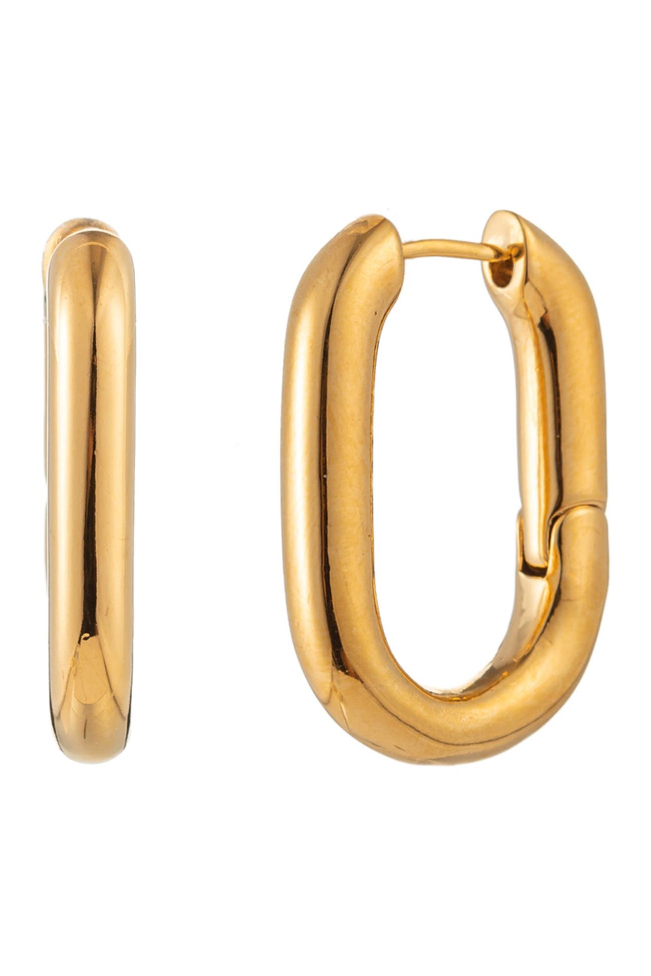 Eye Candy Los Angeles | Square Huggie 24K Gold Plated Brass Earrings ...