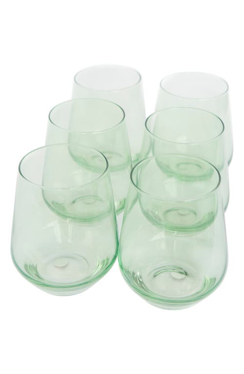 Estelle Colored Glass Set of Stemless Wineglasses in Mint Green at Nordstrom
