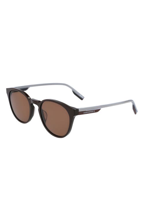 Shop Converse Disrupt 52mm Round Sunglasses In Dark Root/brown