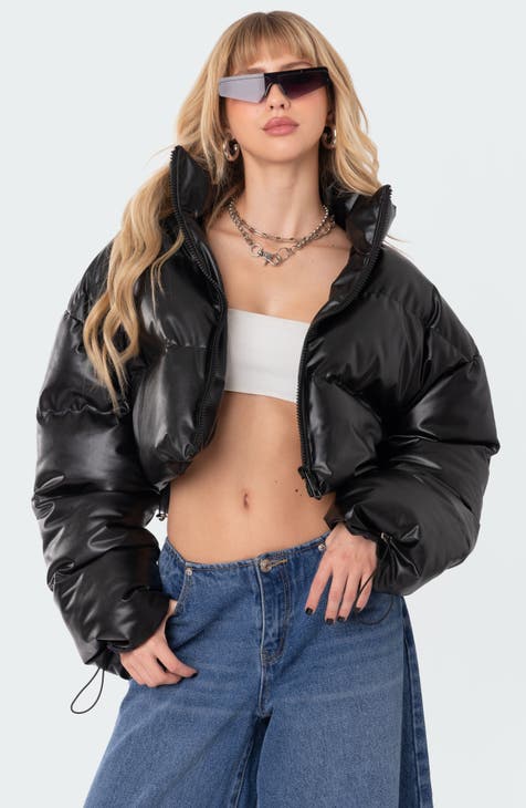 Women's Cropped Leather & Faux Leather Jackets