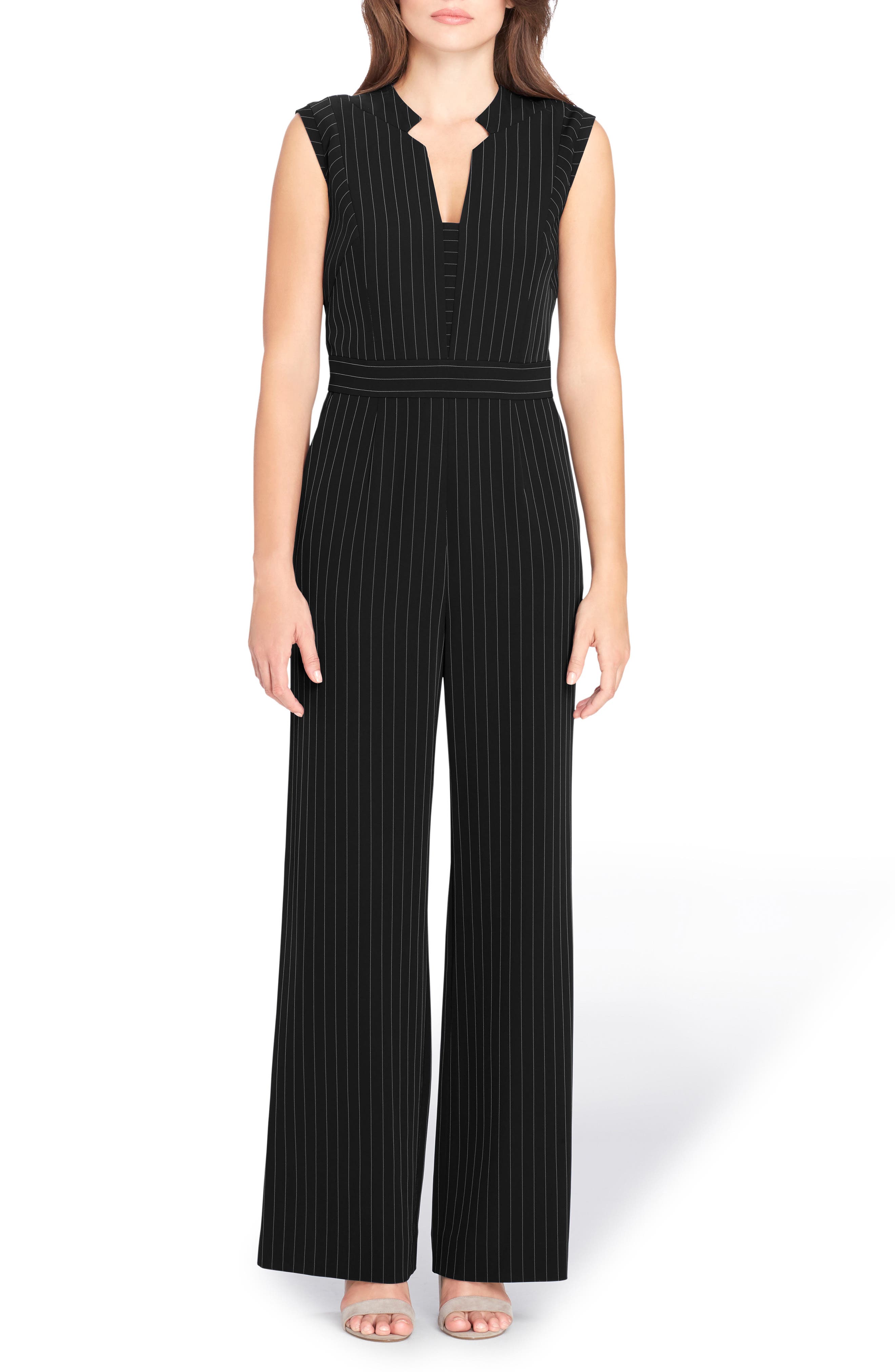 tahari pinstripe jumpsuit