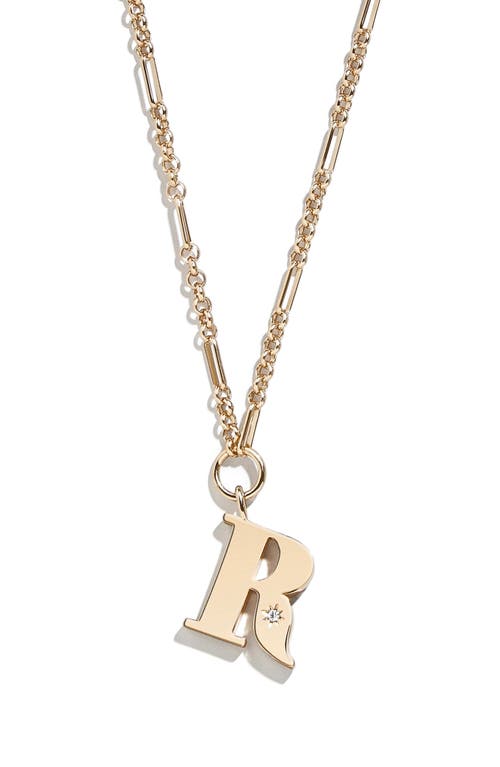 BaubleBar Large Initial Pendant Necklace in Gold R