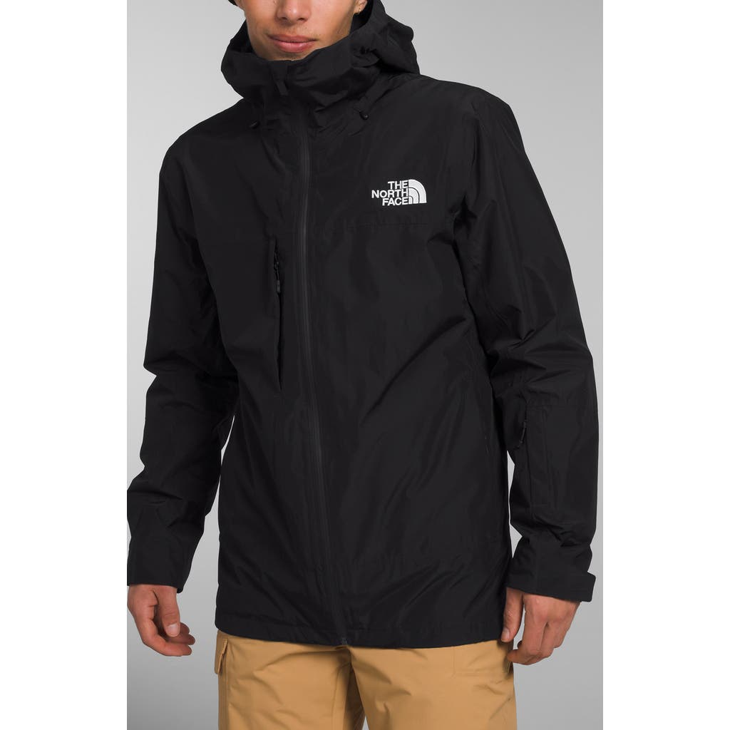 The North Face Embroidered-logo Hooded Jacket In Black