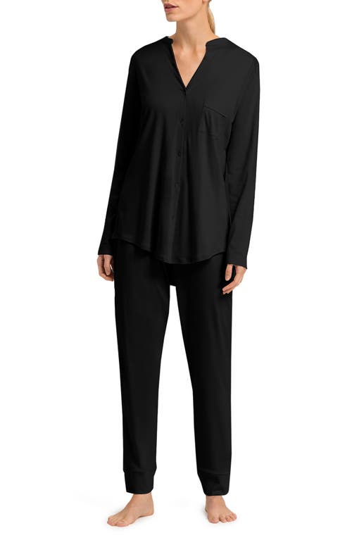 Shop Hanro Pure Essence Pajamas In 019 - Black