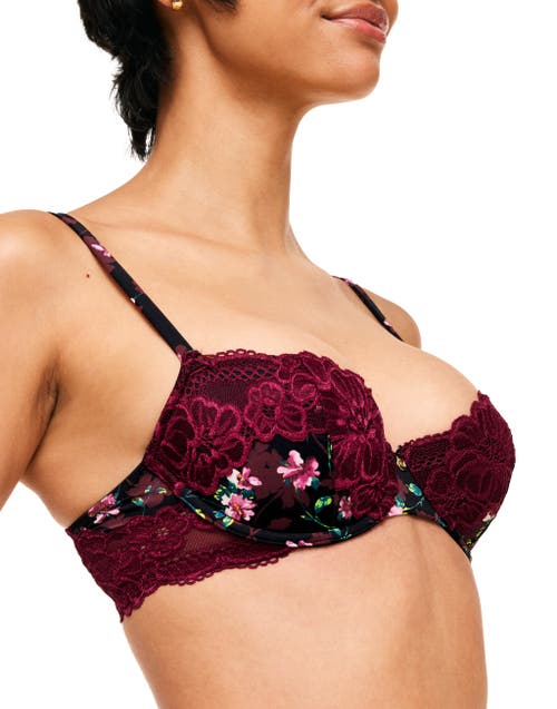 Shop Adore Me Mathilda Contour Balconette Bra In Floral Black