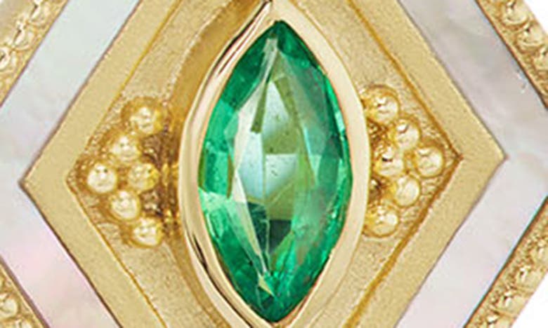 Orly Marcel Adjna Emerald & Mother-of-pearl Drop Earrings In Green