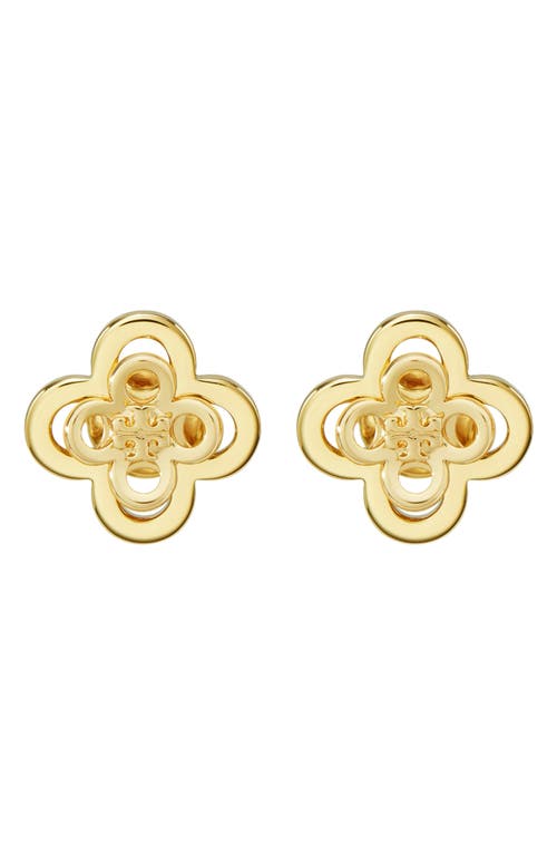 Tory Burch Kira Clover Stud Earrings in Tory Gold at Nordstrom