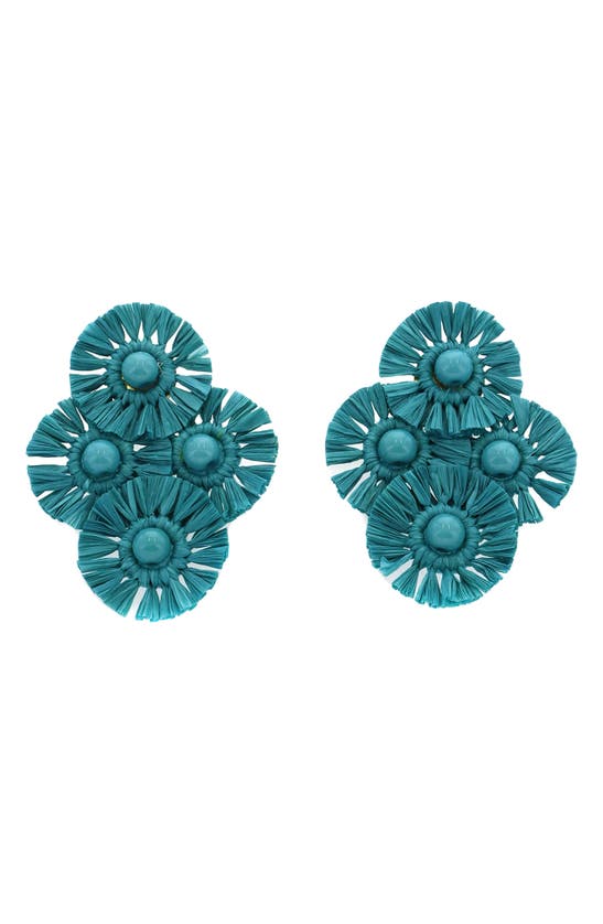 Shop Panacea Turquoise Raffia Stud Earrings