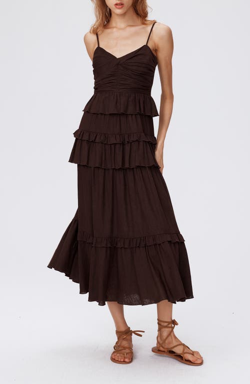 Shop Diane Von Furstenberg Kali Tiered Ruffle Dress In Coco Brown