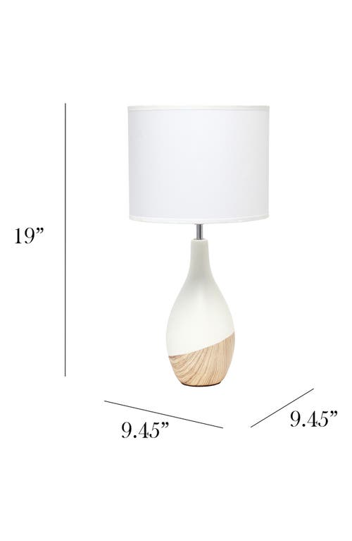 Shop Lalia Home Strikers Table Lamp In Off White/light Wood
