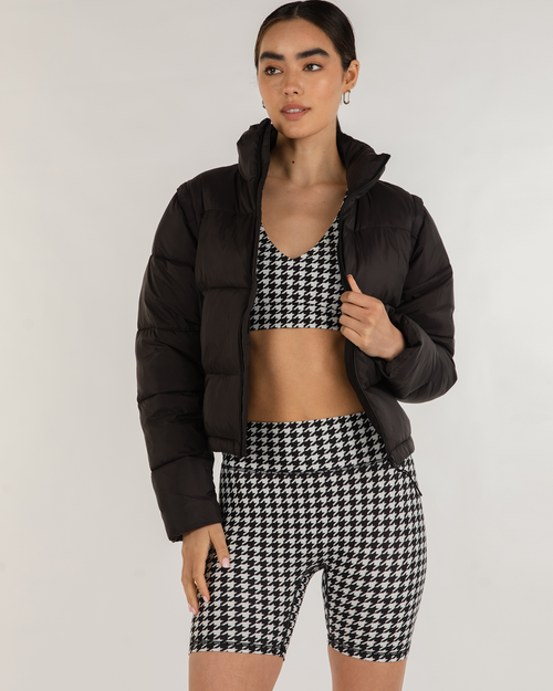 Shop Rebody Active On The Go Puffer Convertible Jacket Vest In Black