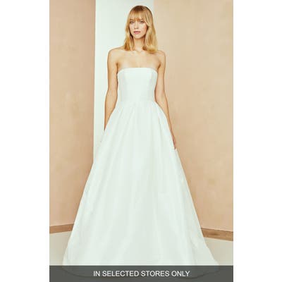 Nouvelle Amsale Bria Strapless Taffeta Ballgown, Size - Ivory