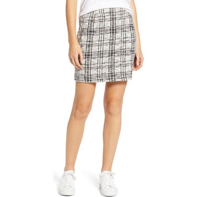 Lou & Grey Plaid Textured Skirt, Grey