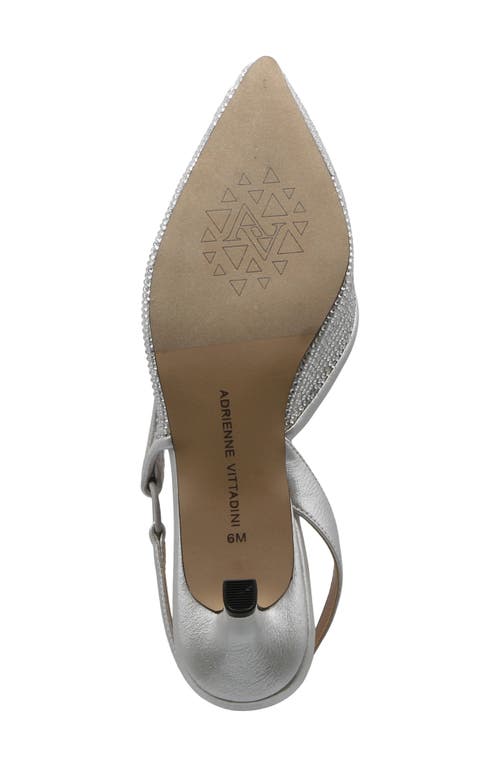 Adrienne Vittadini Piperrs Crystal Kitten Heel Slingback Pump In Silver Sparkle