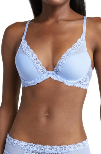 Natori Women Feathers Contour Plunge Bra (Baby Blue/White, 32DD) :  : Clothing, Shoes & Accessories