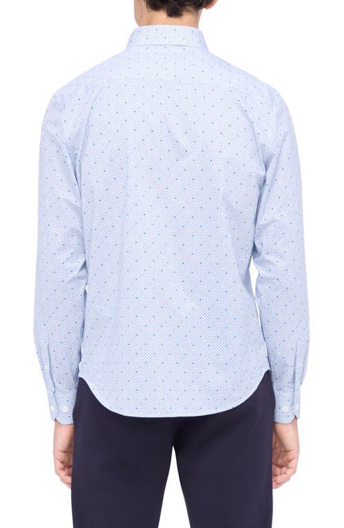 Shop Bugatchi Jules Ooohcotton® Diamond Print Button-up Shirt In Air Blue