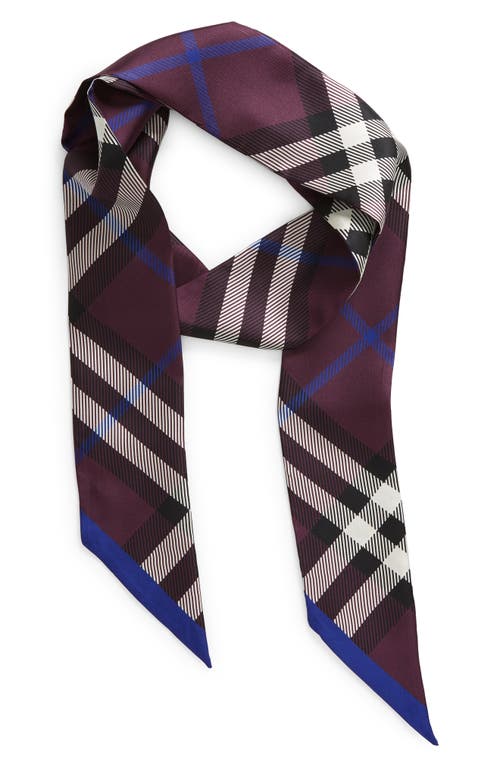 Shop Burberry Reverse Check Silk Scarf In Pansy