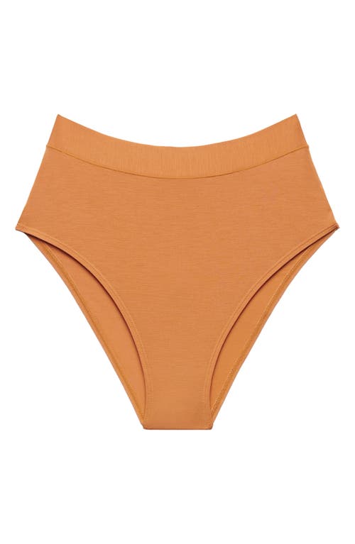 Shop Cuup The Highwaist High Cut Modal Briefs In Caramel