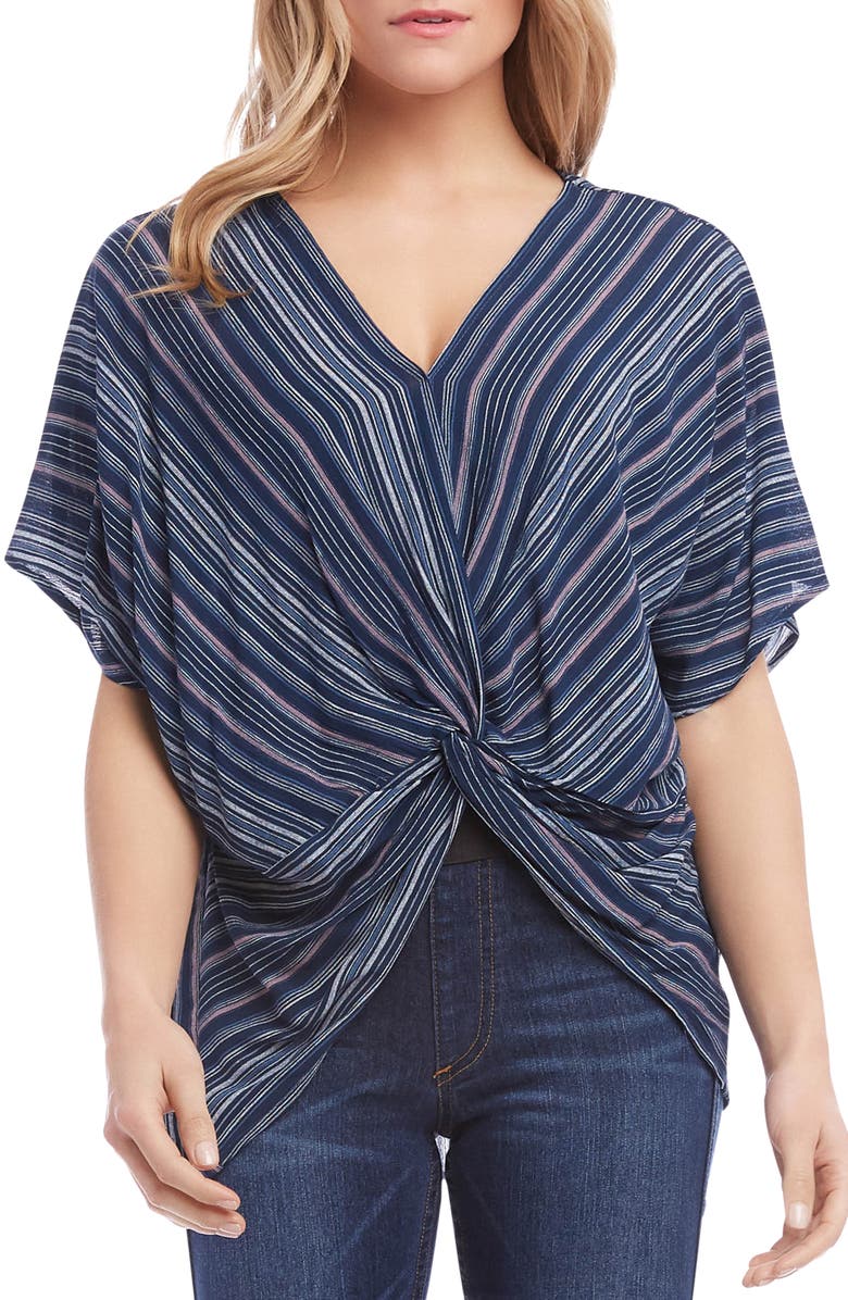 Stripe Twist Front Top, Main, color, STRIPE