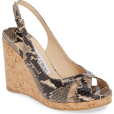 Jimmy Choo Amely Slingback Wedge Sandal - White