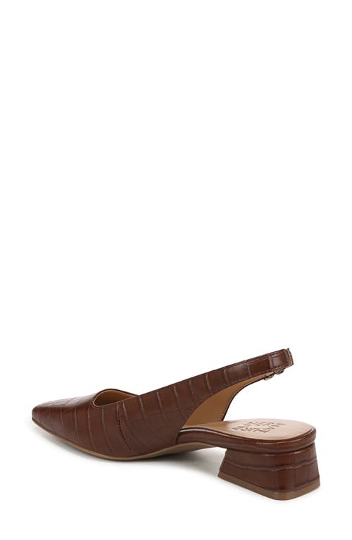 Naturalizer Women's Ginger Snip Toe Dress Slingbacks In Brown Faux Leather