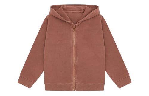 Vild House Of Little Organic Cotton Zip Up Hoodie In Clay Pink-beetroot Plant Dye