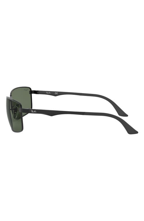 Ray Ban Ray-ban 64mm Rectangular Sunglasses In Black/green