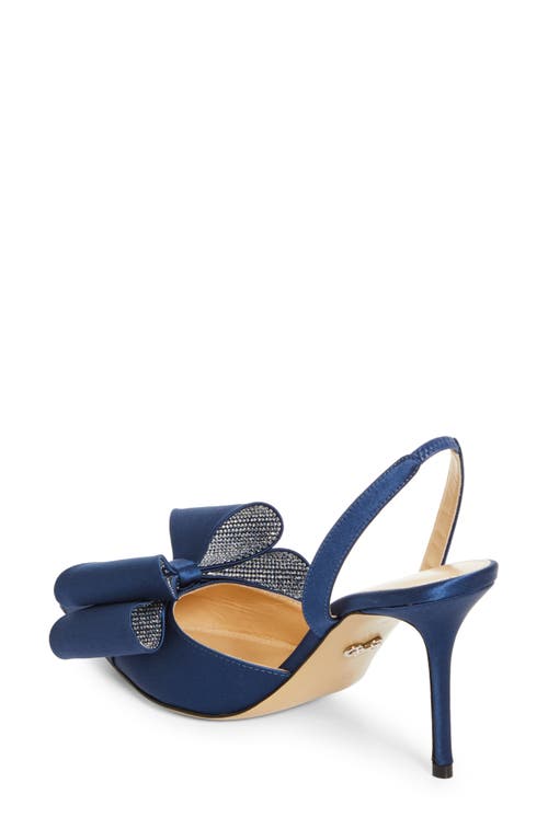 Shop Mach & Mach Le Cadeau Pointed Toe Slingback Pump In Navy Blue