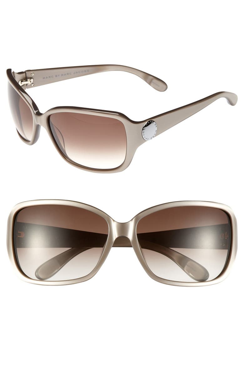 MARC BY MARC JACOBS Metal Logo 60mm Square Sunglasses | Nordstrom