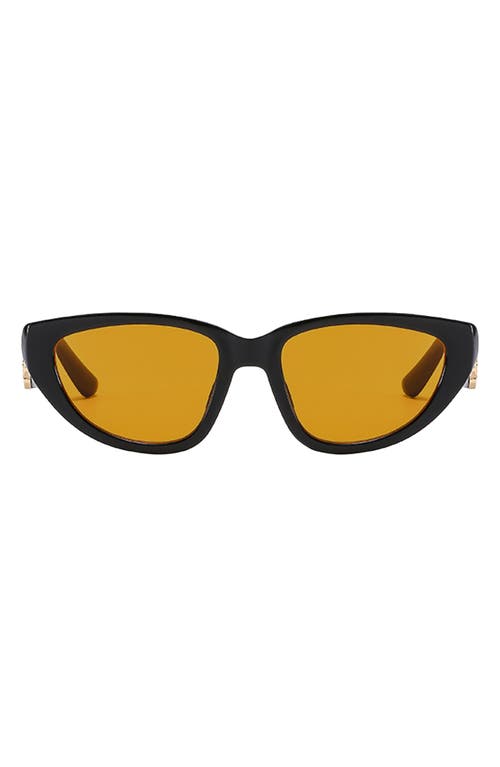 Brynn 56mm Polarized Cat Eye Sunglasses in Black/Orange