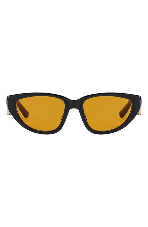 Shop Fifth & Ninth Brynn 56mm Polarized Cat Eye Sunglasses In Black/orange