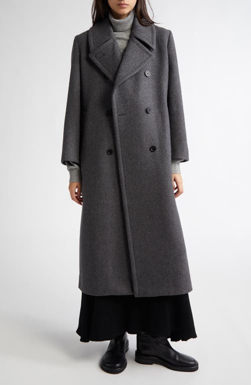 Johnstons Of Elgin Great Double Breasted Wool Coat In Grey