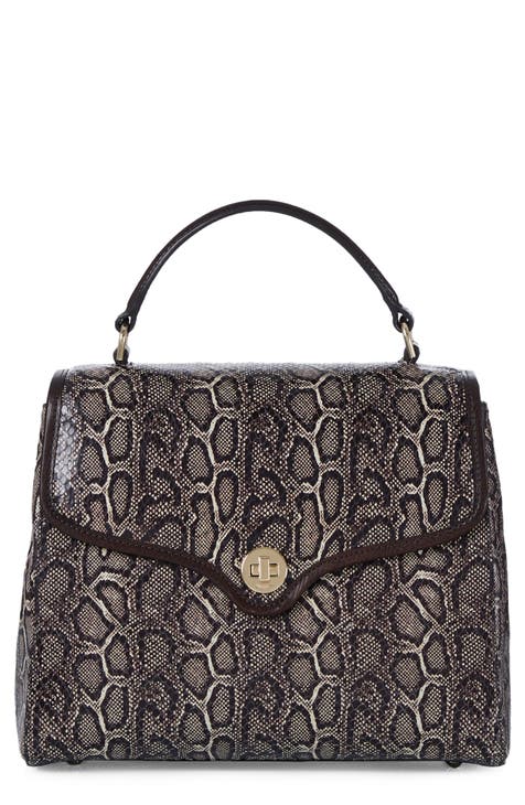 Nordstrom Stella Croc Embossed Leather Shoulder Bag Brown main image 1