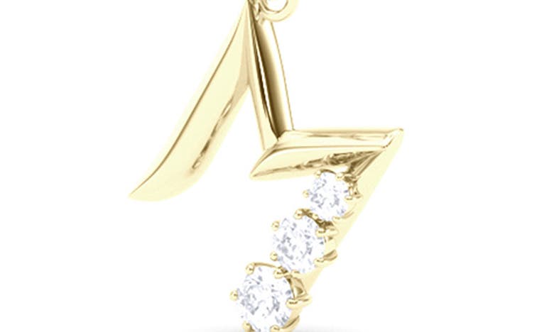 Shop Hautecarat Graduated Lab Created Diamond Initial Letter Pendant Necklace In M - 18k Yellow Gold